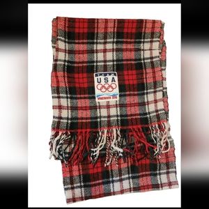 Polo Ralph Lauren Team USA Vancouver 2010 Lambswool Blend Plaid Scarf ITALY